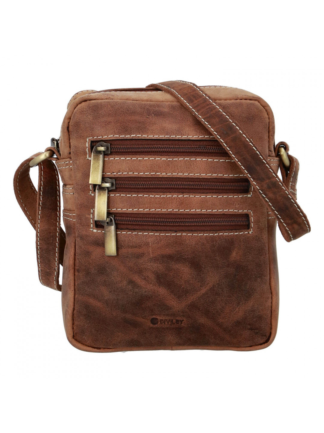 Pánská kožená taška přes rameno Diviley Kley – hnědá